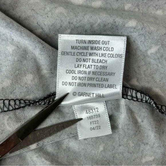 GARNET‎ HILL Size M Blue Multi 3/4 Sleeve Seamed Knit Trapeze Stretch Dress - Picture 6 of 7